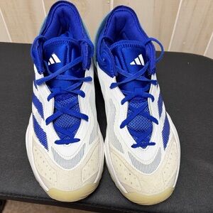 Adidas Blue and White Basketball Shoes